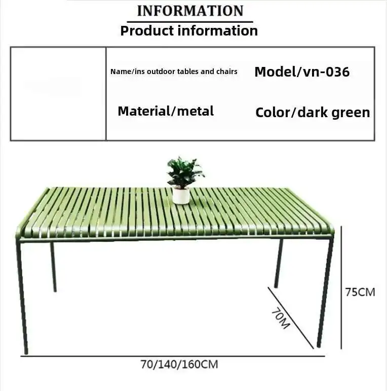 Modern Simple Courtyard Outdoor Tables and Chairs Milk Tea Shop Cafe Wrought Iron Color Outdoor Tables and Leisure Beach Chairs