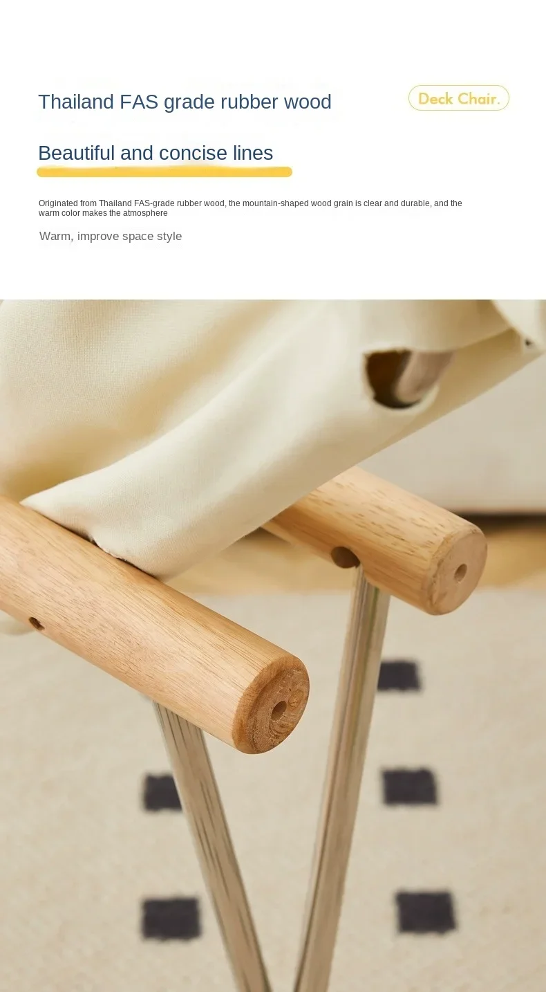 Japanese Simple Canvas Sofa Chaise Longue Japanese Balcony Household Lazy Outdoor Leisure Beach Chair Folding Chair