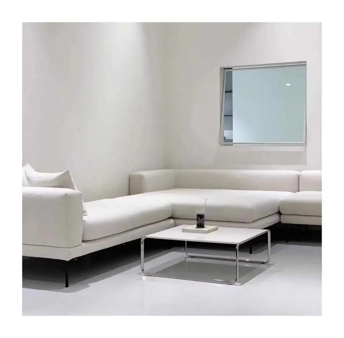 Bauhaus Stainless Steel Medieval Personality Black and White Rectangular Side Several Combination Home Living Room Coffee Table