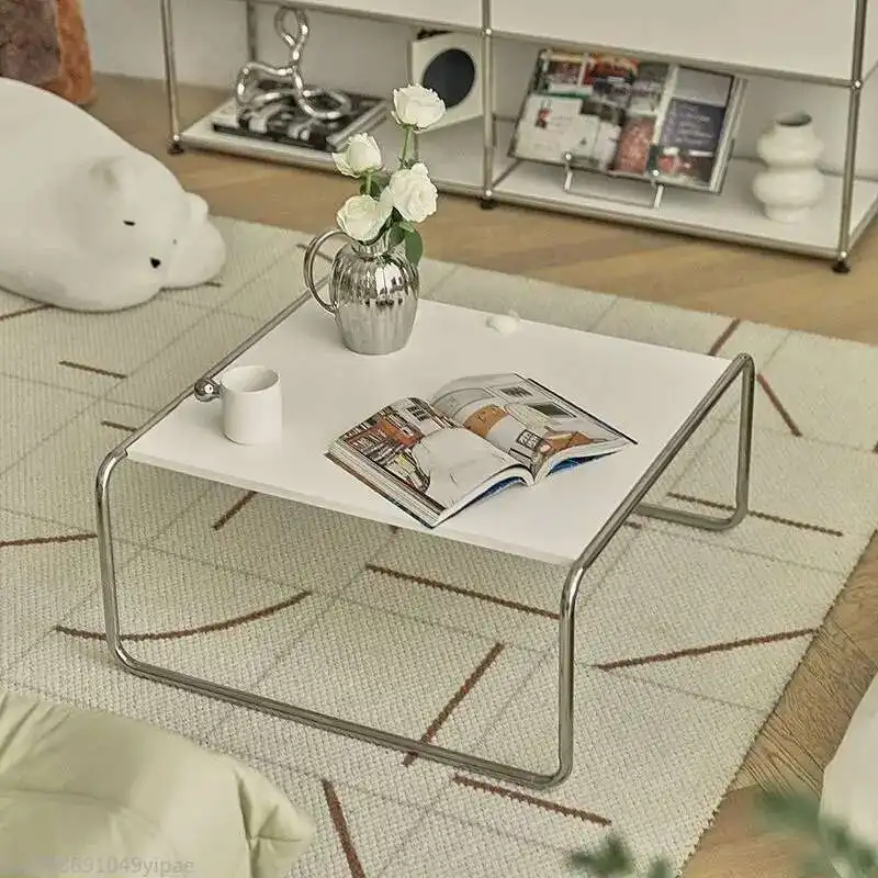 Bauhaus Stainless Steel Medieval Personality Black and White Rectangular Side Several Combination Home Living Room Coffee Table