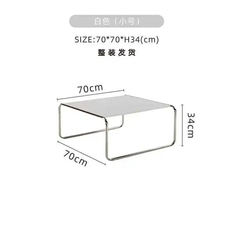 Bauhaus Stainless Steel Medieval Personality Black and White Rectangular Side Several Combination Home Living Room Coffee Table