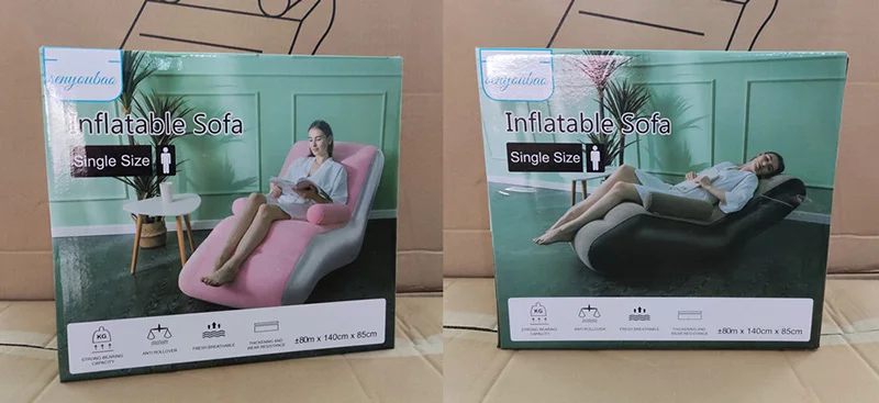 1Pc Inflatable Lazy Sofa Home Leisure Fashion Comfortable Inflatable Air Sleeping Bed Indoor Collapsible Bed Leisure Sofa
