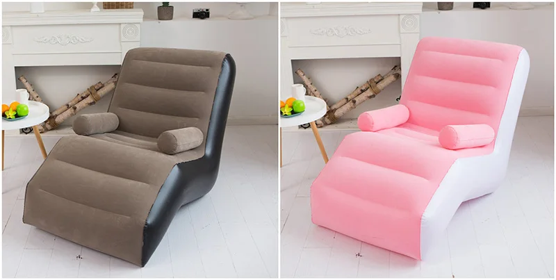 1Pc Inflatable Lazy Sofa Home Leisure Fashion Comfortable Inflatable Air Sleeping Bed Indoor Collapsible Bed Leisure Sofa
