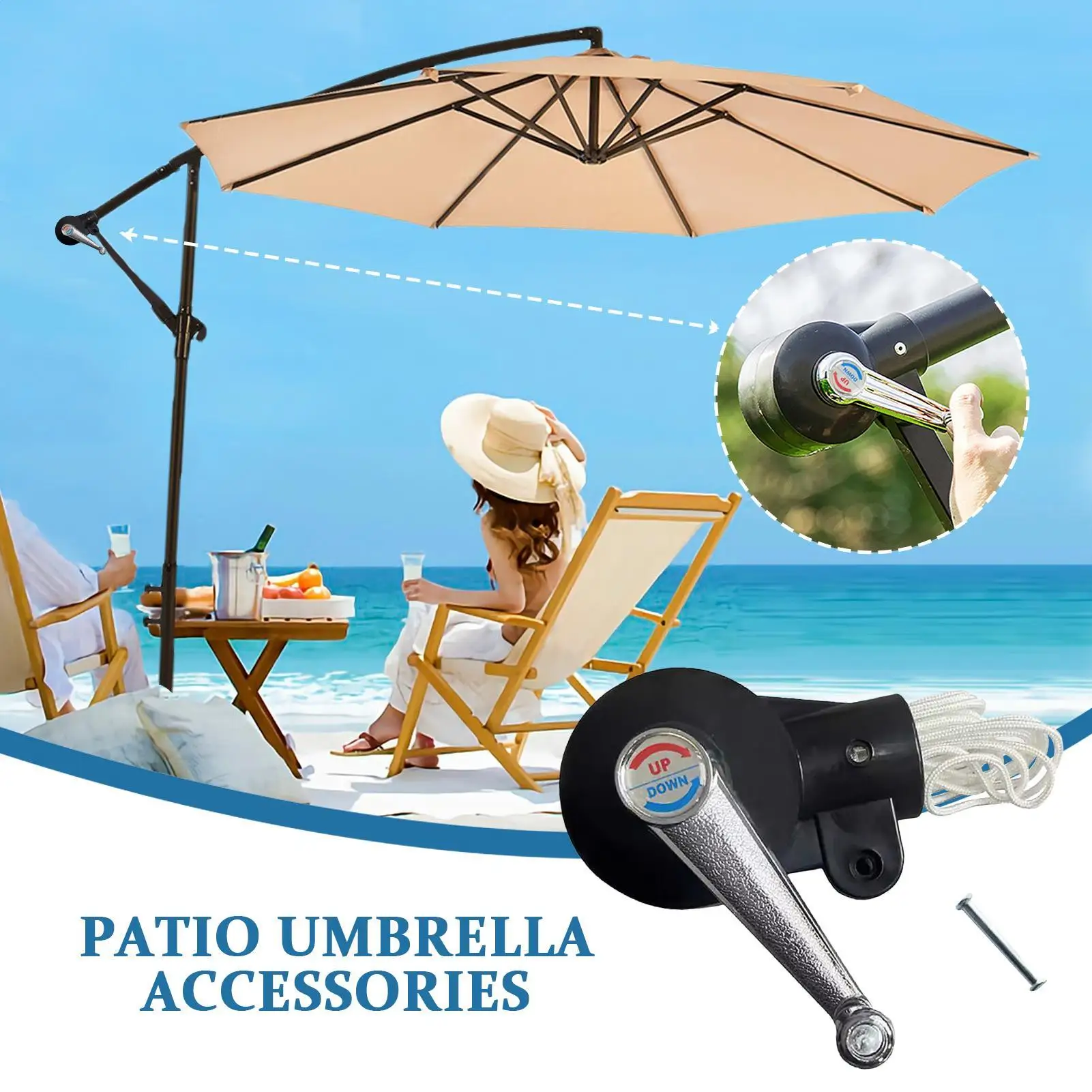 New Parasol Shaker Crank Handle Patio Umbrella Crank Handle For Sun Umbrella Parts Replace Parts For Pool Courtyard Outdoor