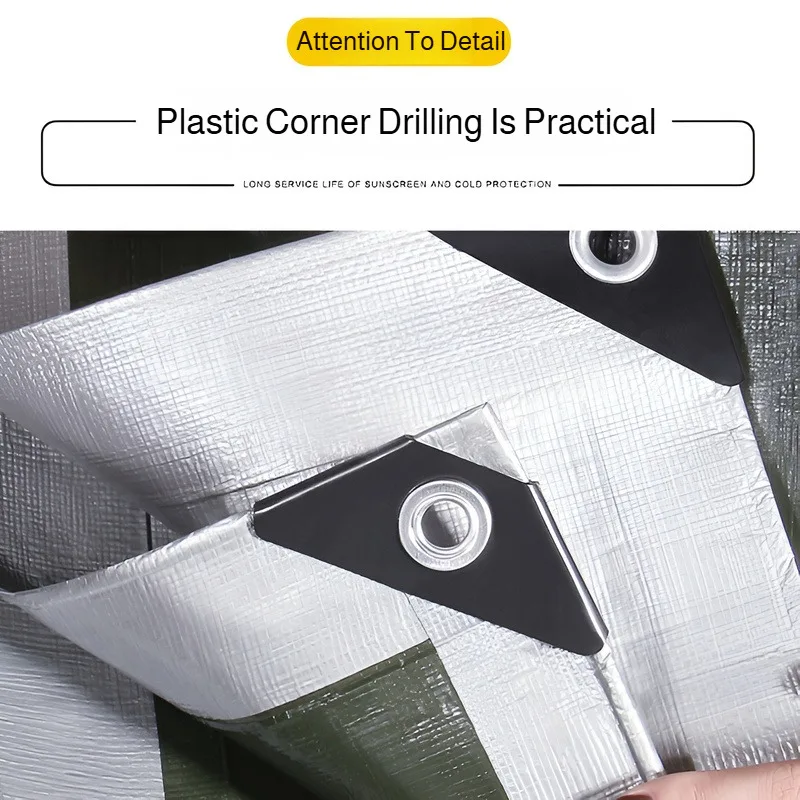 Thickened Waterproof PE Tarp Wear-resistant Rainproof Sun Shade Cloth Outdoor UV Resistant Tarpaulin for Garden Camping Tent