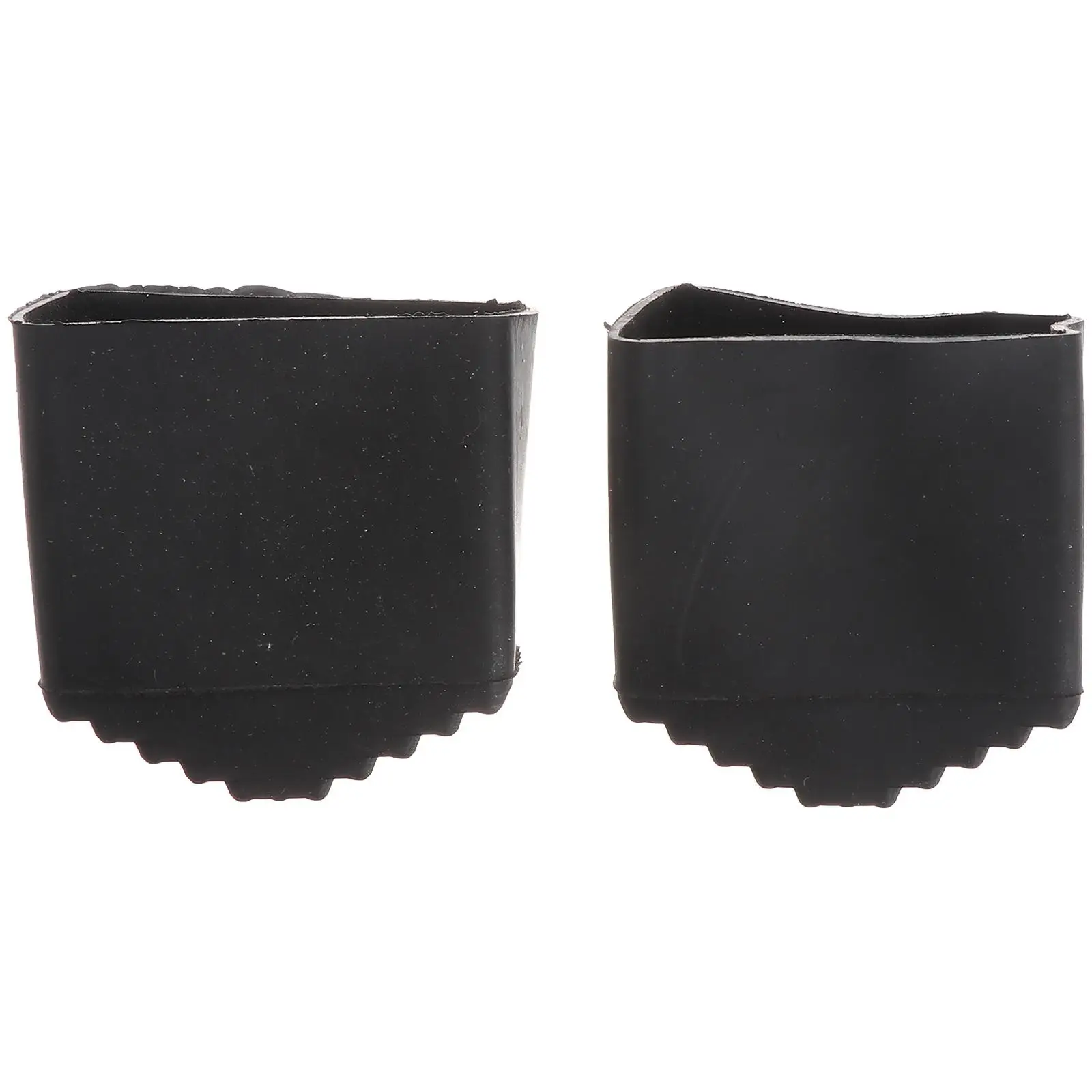 2 Pcs Ladder Feet Rubber Covers Non-slip Foot Pads 2x4cm Black Protective Caps for Metal Stairs Thick Wear-resistant