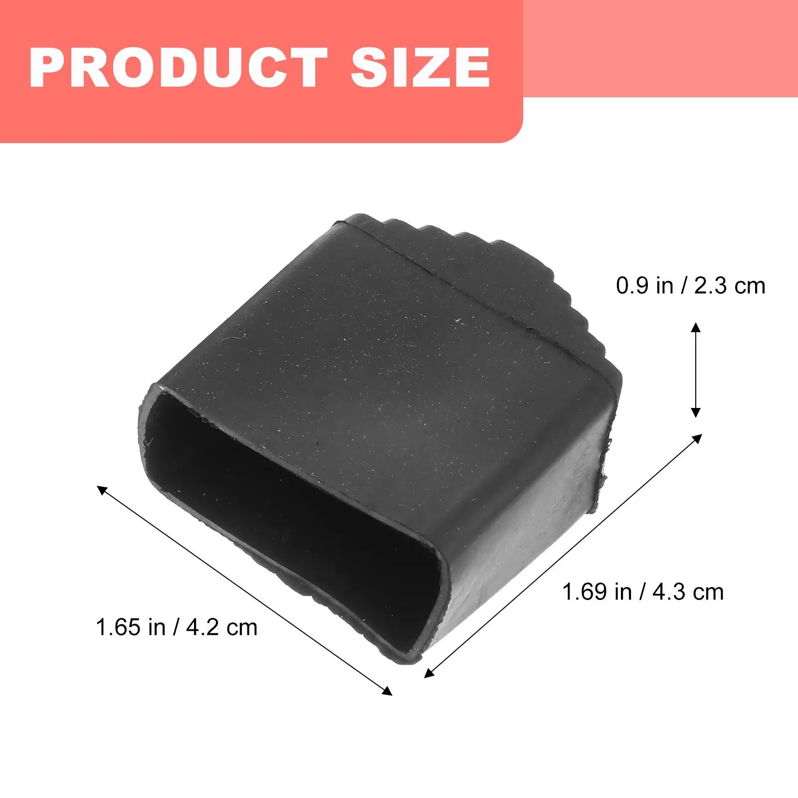 2 Pcs Ladder Feet Rubber Covers Non-slip Foot Pads 2x4cm Black Protective Caps for Metal Stairs Thick Wear-resistant