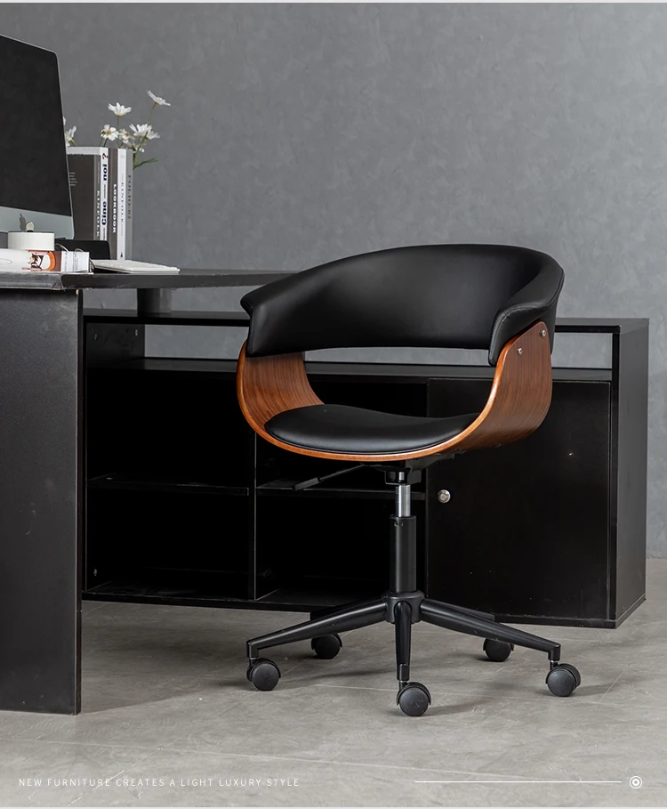 Light Luxury Gaming Chairs Office Furniture Solid Wood Computer Chairs Leather Multi-function Swivel Chair Lifting Office Chairs