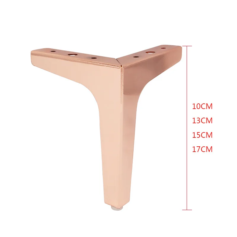 4Pcs/Lot Rose Gold Plating Sofa Chair Legs Cupboard Cabinet Furniture Legs Feet Height 10/13.5/15/17.5CM with Screws