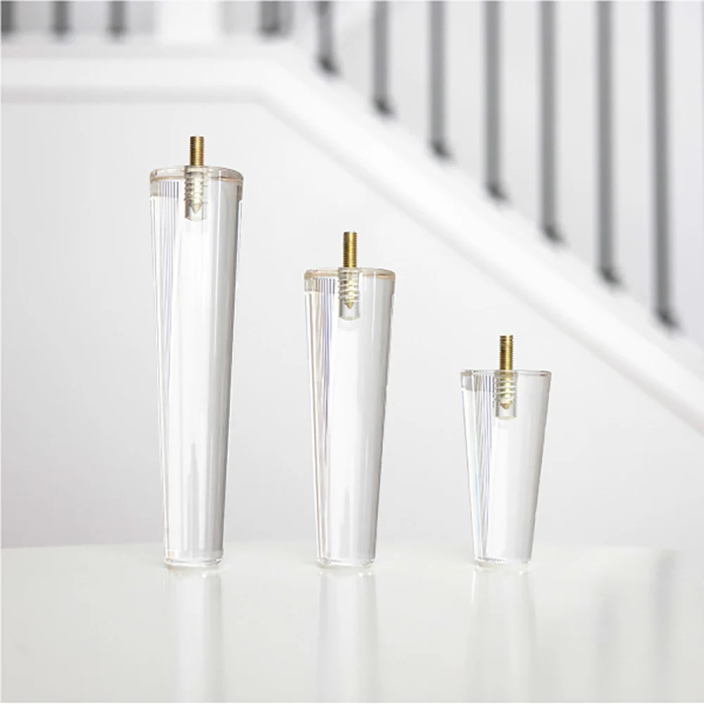 Acrylic Furniture Legs - Mid Century Legs Set of 4 For Couch, Sofa, Chair, Table,Dresser, Bed, Cabinet,Load 600KG