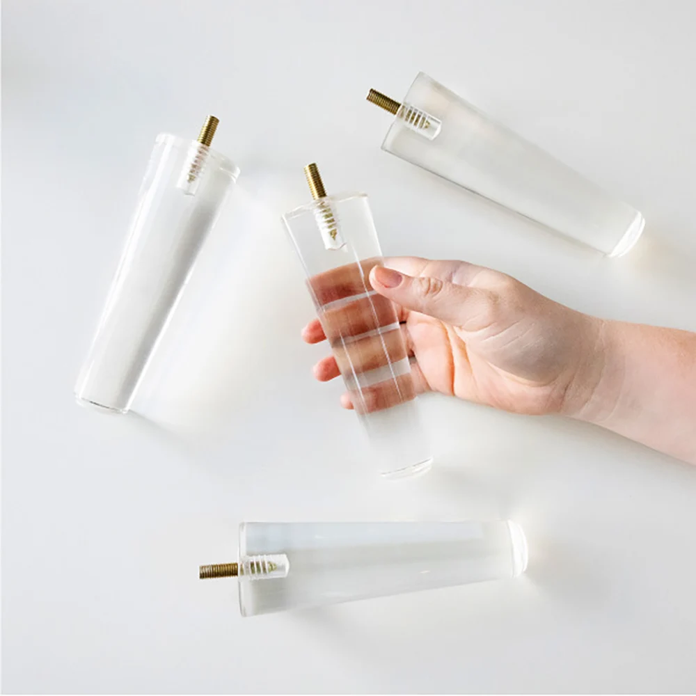 Acrylic Furniture Legs - Mid Century Legs Set of 4 For Couch, Sofa, Chair, Table,Dresser, Bed, Cabinet,Load 600KG