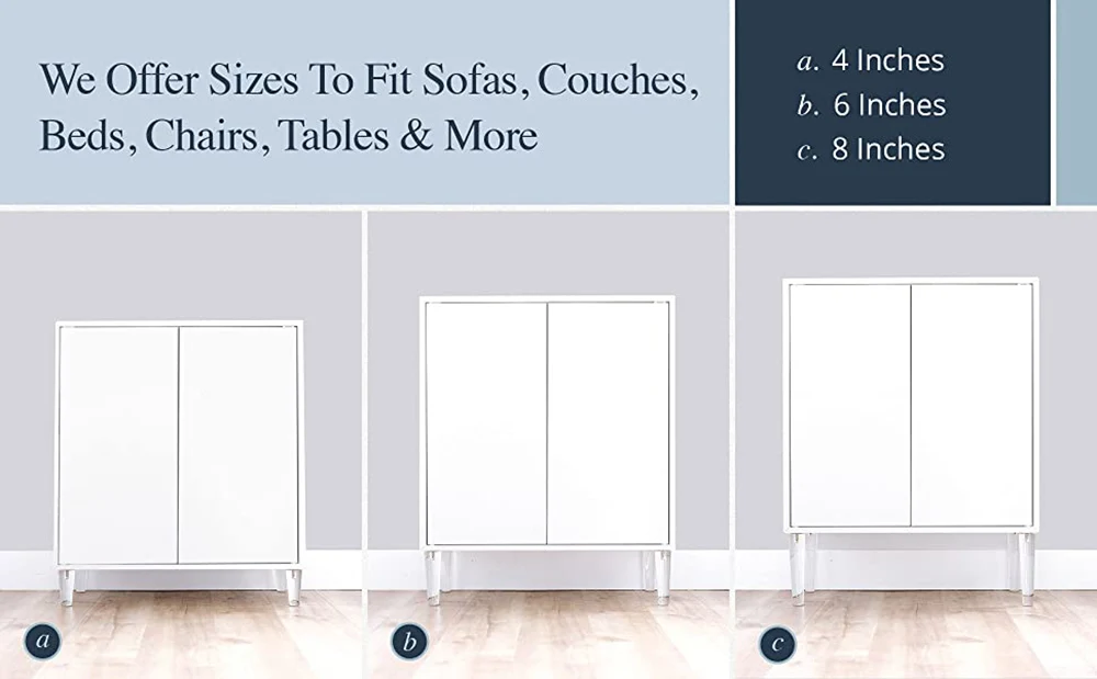 Acrylic Furniture Legs - Mid Century Legs Set of 4 For Couch, Sofa, Chair, Table,Dresser, Bed, Cabinet,Load 600KG