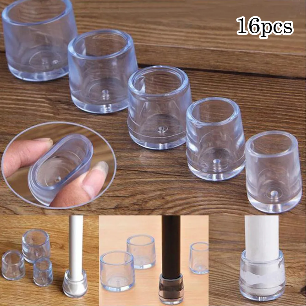 16 Pcs Chair Leg Cap Covers Chair Leg Cap Rubber Feet Protector Pad Furniture Table Covers Round Bottom Home Decor