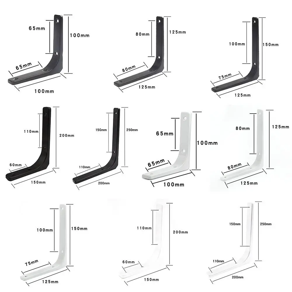 Steel Shelf Support Bracket Black/White Color Adjustable Wall Mounted Heavy Support Bench Table Bracket Triangle Angle Bracket