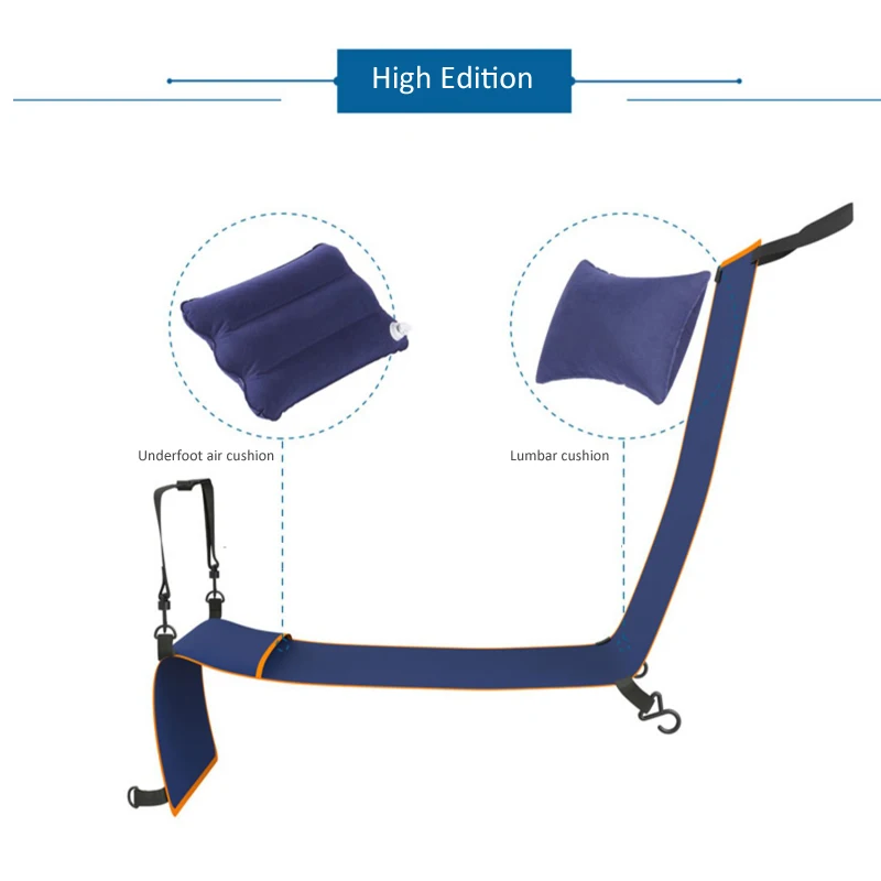 Footrest Hammock Travel Foot Hanger for Adults Baby Sleeping Bed in Airplane Train Bus Car Travelers Hammocks Rests Feet Legs