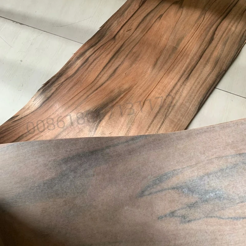 Natural Ebony Wood Veneer, for Furniture and DIY Woodworking, about 30cm x 2.5m, 0.2mm Thick,C/C