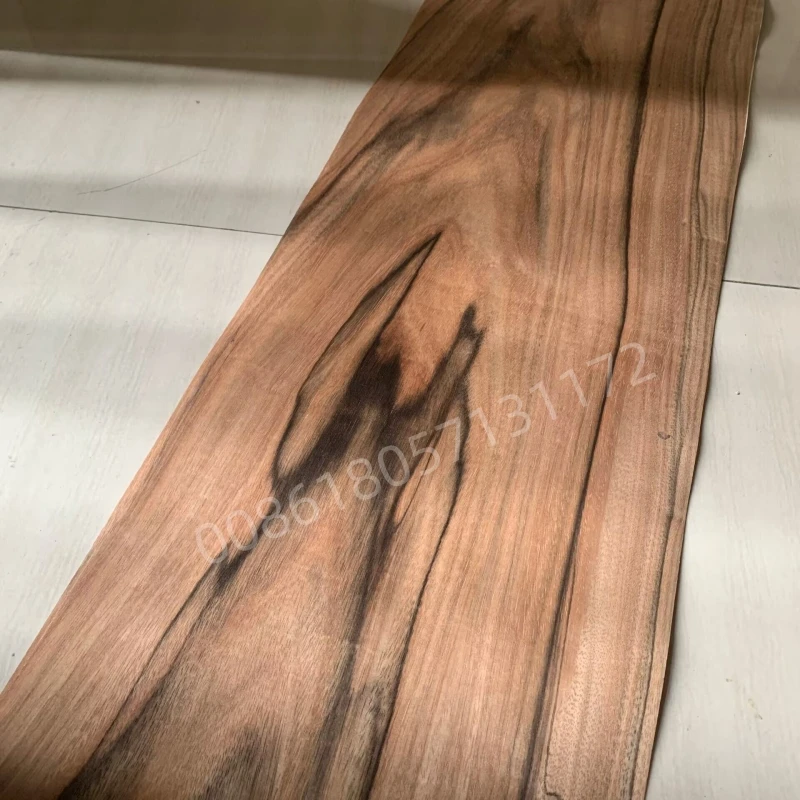 Natural Ebony Wood Veneer, for Furniture and DIY Woodworking, about 30cm x 2.5m, 0.2mm Thick,C/C