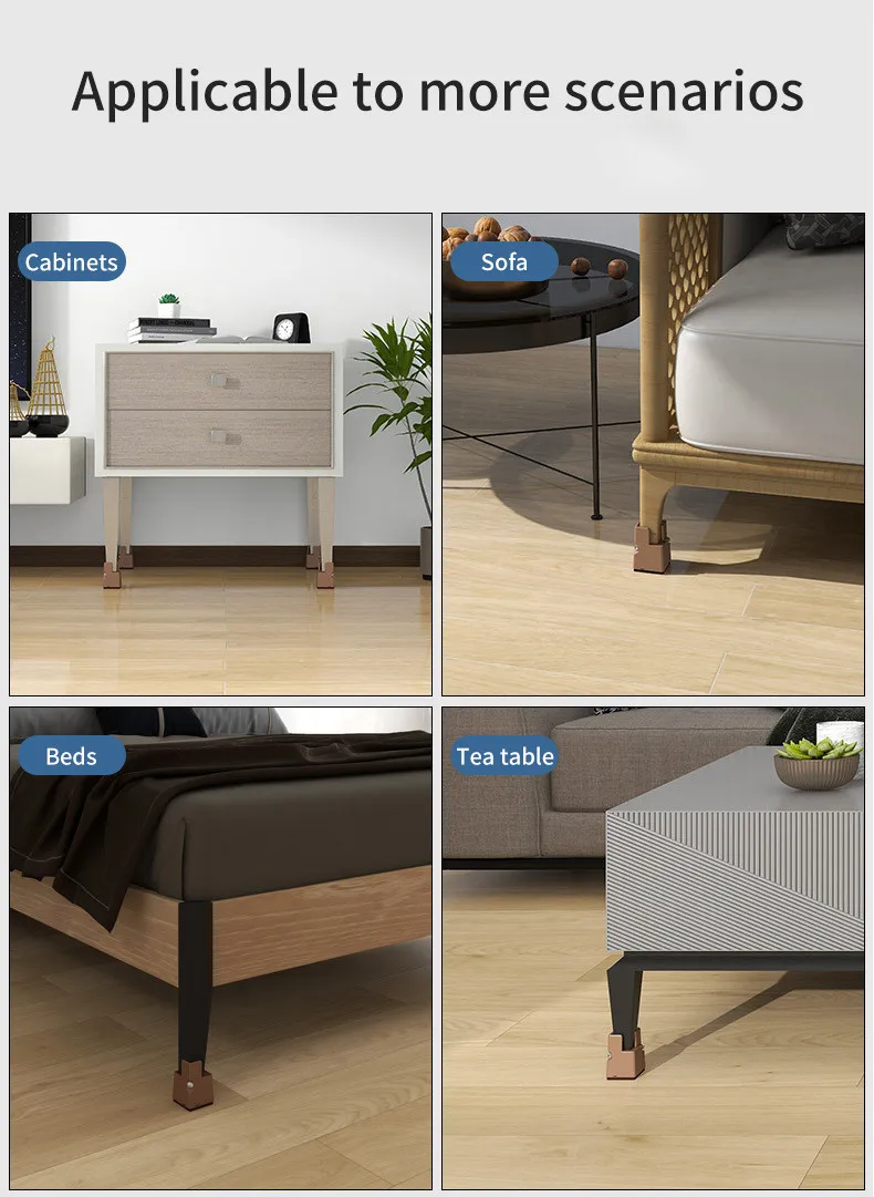 2PCS Adjustable Furniture Chair Feet Riser with Screw Clamp 2 4 Inch Height Heavy Duty Sofa Tables Bed Furniture Risers Square