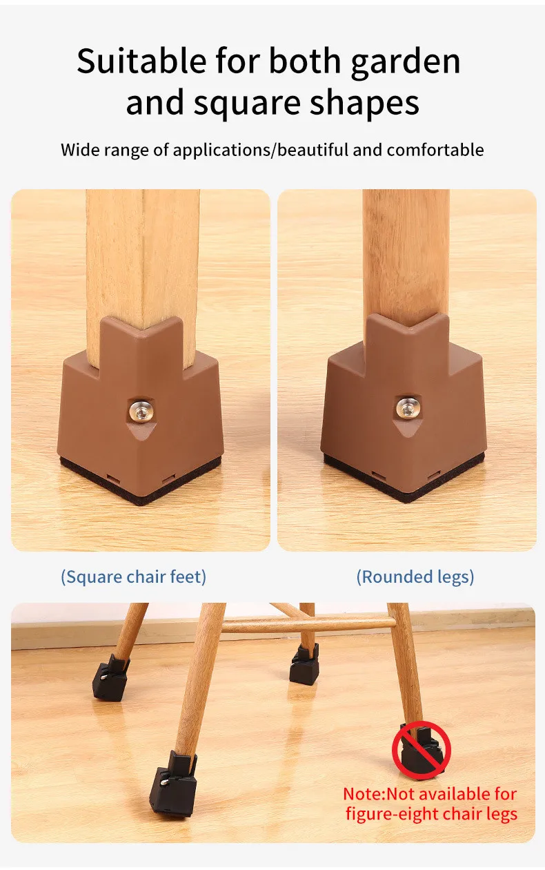2PCS Adjustable Furniture Chair Feet Riser with Screw Clamp 2 4 Inch Height Heavy Duty Sofa Tables Bed Furniture Risers Square