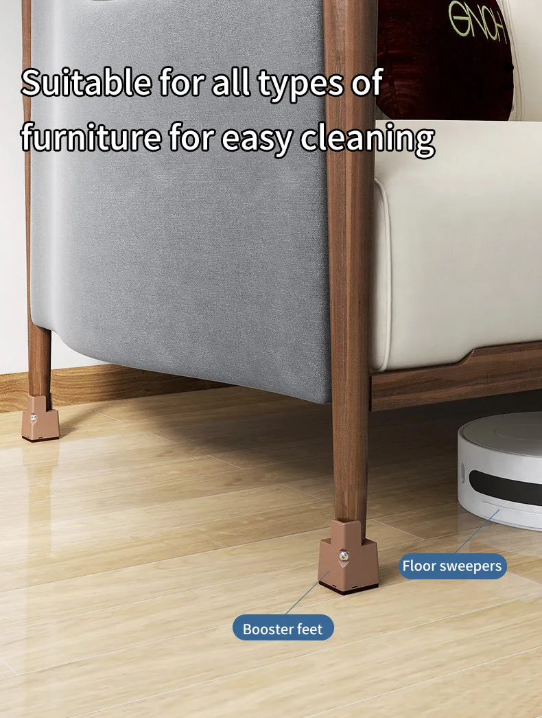2PCS Adjustable Furniture Chair Feet Riser with Screw Clamp 2 4 Inch Height Heavy Duty Sofa Tables Bed Furniture Risers Square