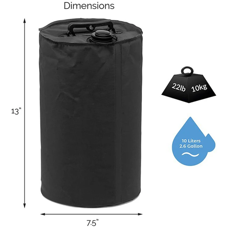 2PCS Canopy Water Weights Bag, 10KG, Heavy Duty Canopy Water Weight Bag Leg Weights for Outdoor Canopy, Tent, Black, Green