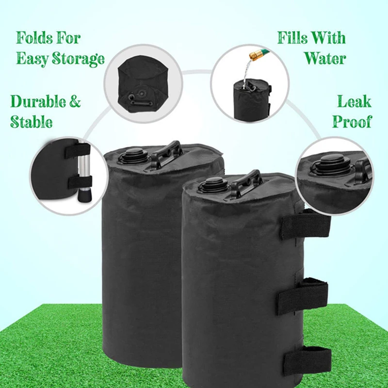 2PCS Canopy Water Weights Bag, 10KG, Heavy Duty Canopy Water Weight Bag Leg Weights for Outdoor Canopy, Tent, Black, Green