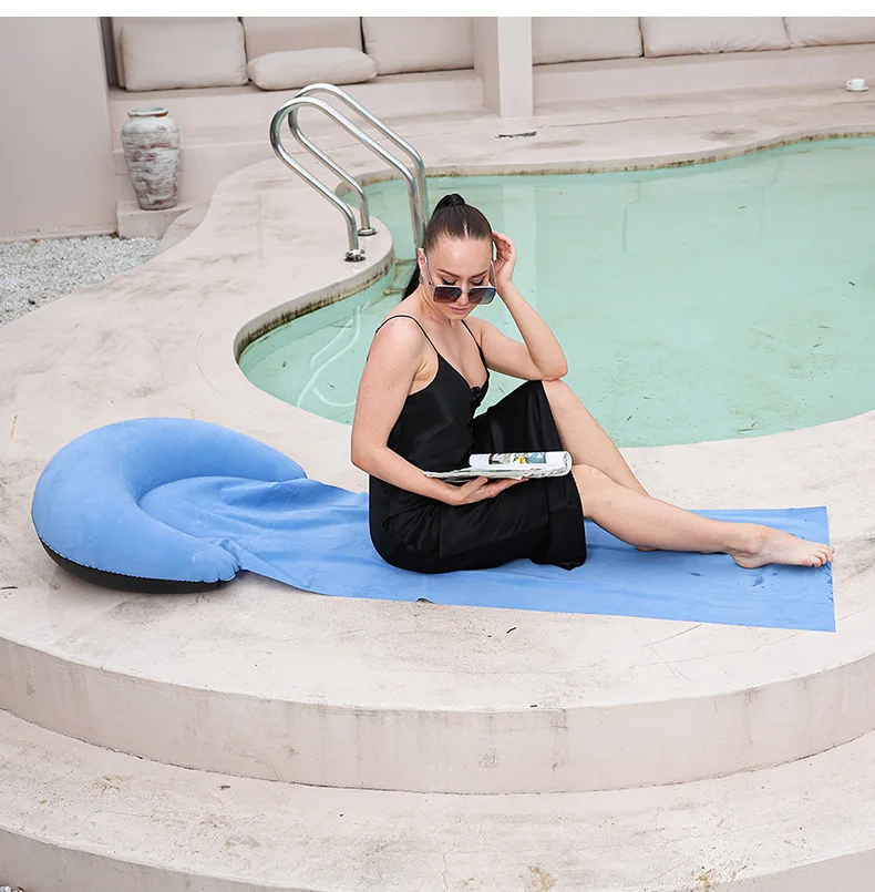 Outdoor Camping Foldable Inflatable Beach Mat, Compact, Convenient and Simple Camping Outdoor Mat, Suitable For Beach Parties