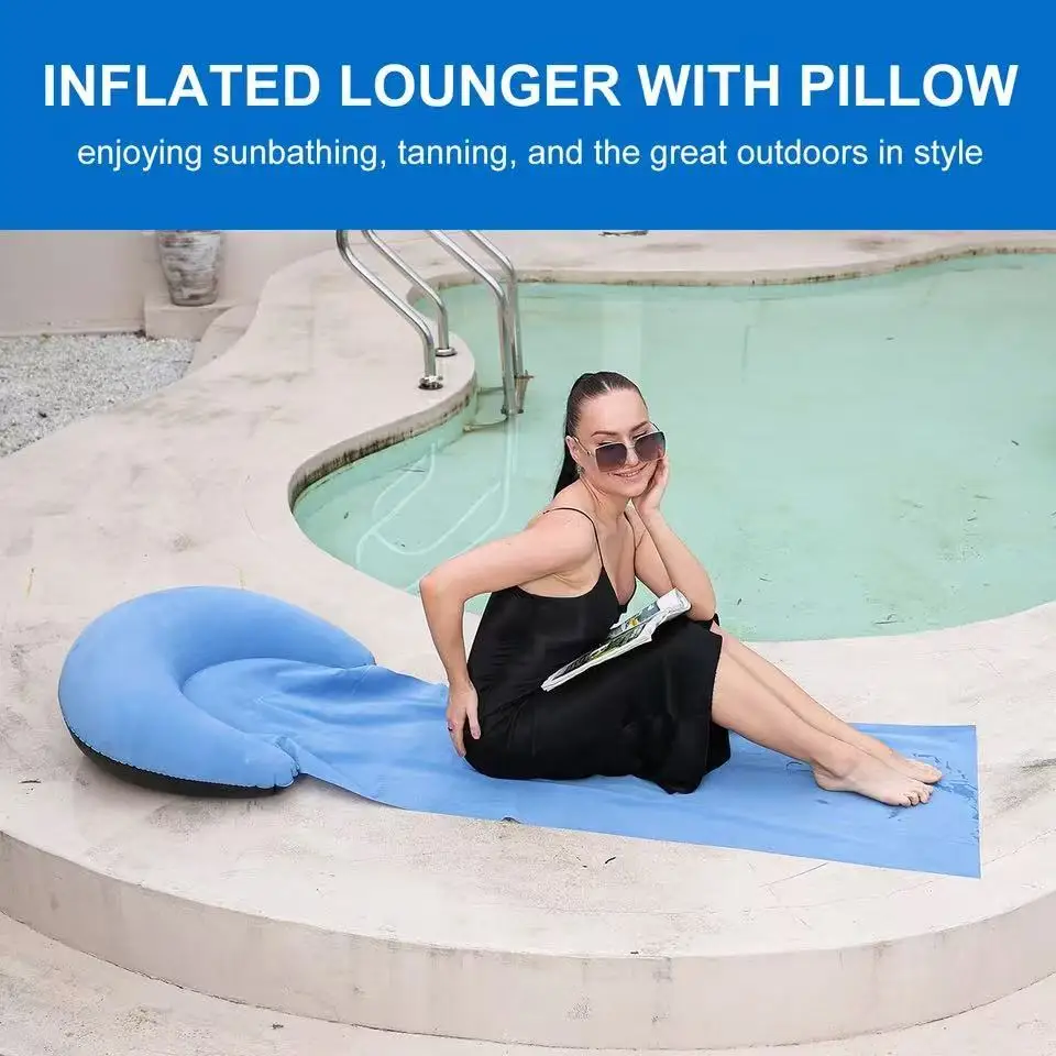 Outdoor Camping Foldable Inflatable Beach Mat, Compact, Convenient and Simple Camping Outdoor Mat, Suitable For Beach Parties