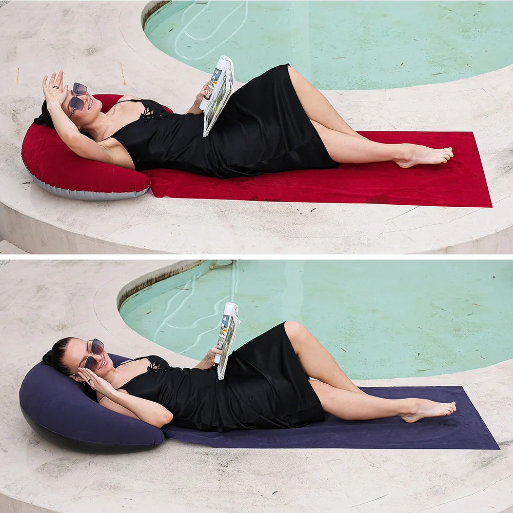 Outdoor Camping Foldable Inflatable Beach Mat, Compact, Convenient and Simple Camping Outdoor Mat, Suitable For Beach Parties