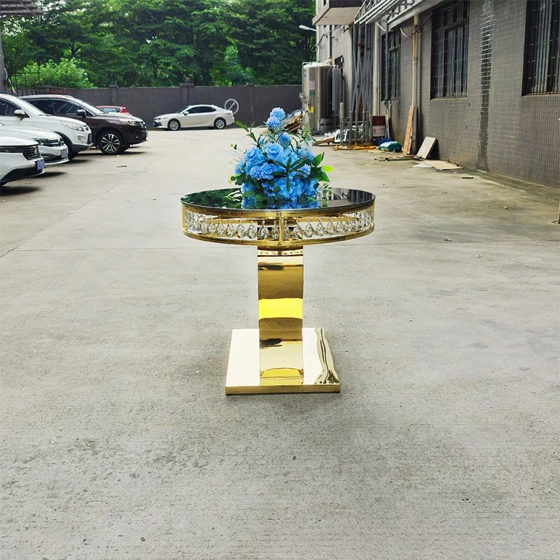 Customized Stainless Steel Creative Double Crystal Cake Table Display Stand Hotel Banquet Household Dining Table and Chairs