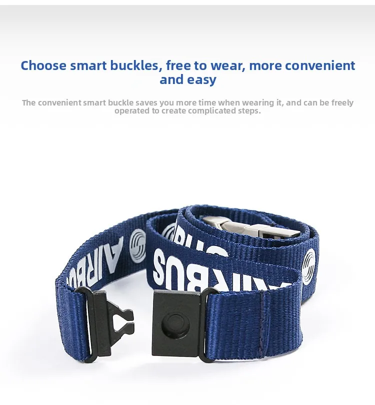 Airbus AIRBUS Boeing metal buckle hanging rope, easy to pull buckle wide version work ID, card sleeve boarding pass