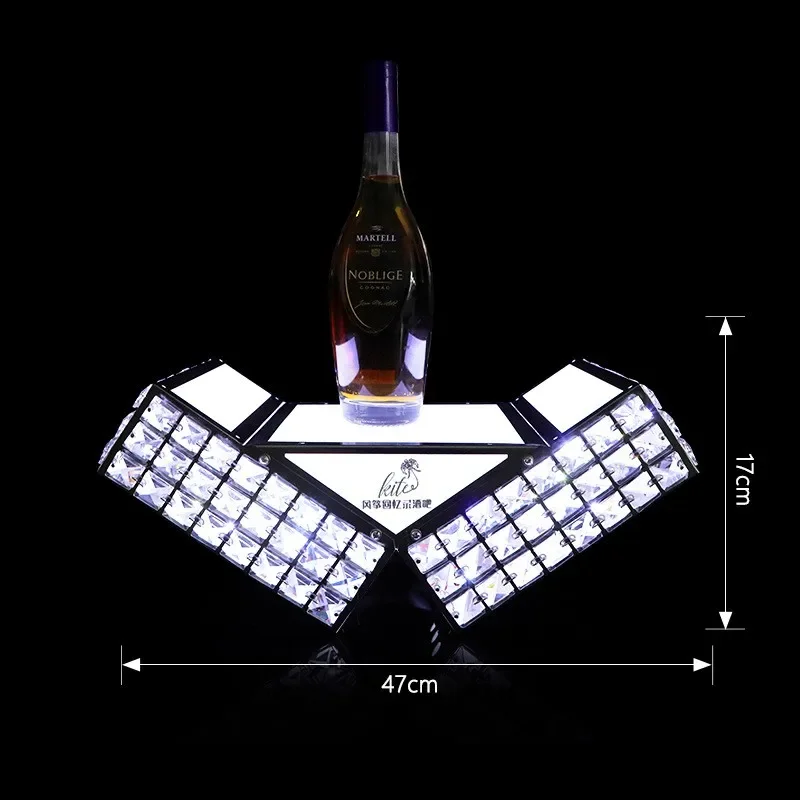 Bar Nightclub Metal Castle LED light base Whisky wine Champagne Display Carrier Holder Bottle Presenter Glorifiers with Laser