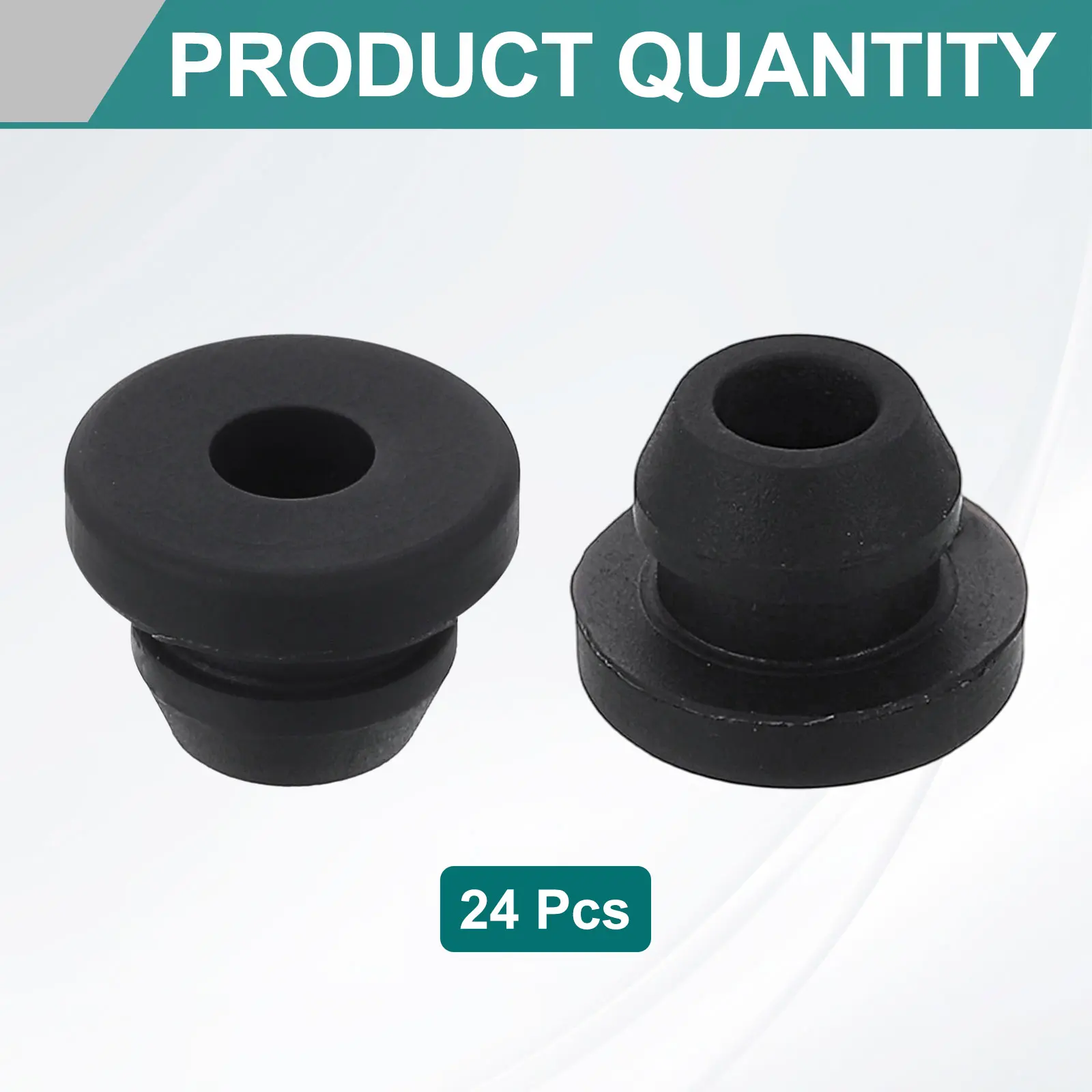 24Pcs Rubber Grommets ID 2-11mm Snap Firewall Hole Plug Anti-Scratch Hole Cover Plug for Electrical Box Cable Wiring Black