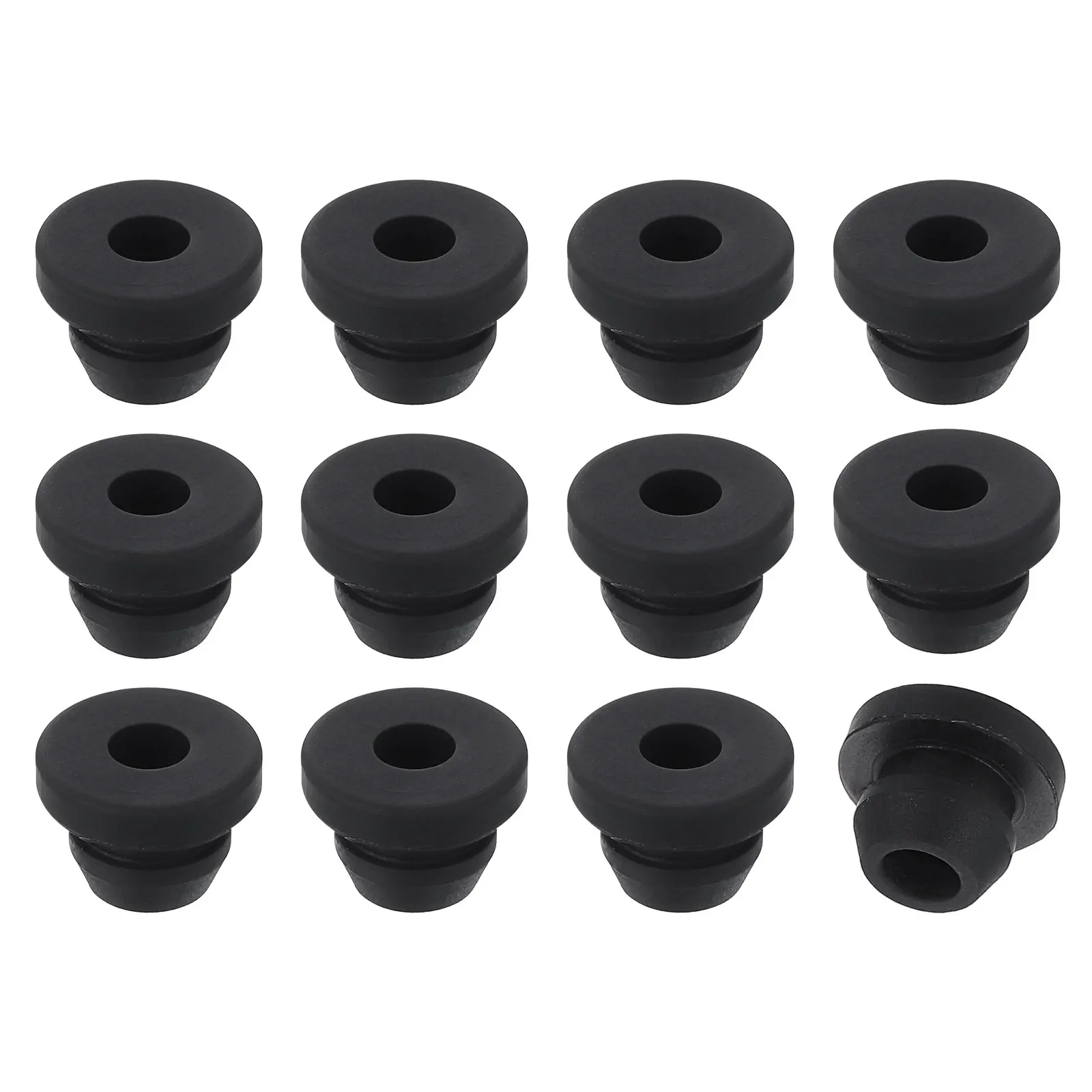 24Pcs Rubber Grommets ID 2-11mm Snap Firewall Hole Plug Anti-Scratch Hole Cover Plug for Electrical Box Cable Wiring Black