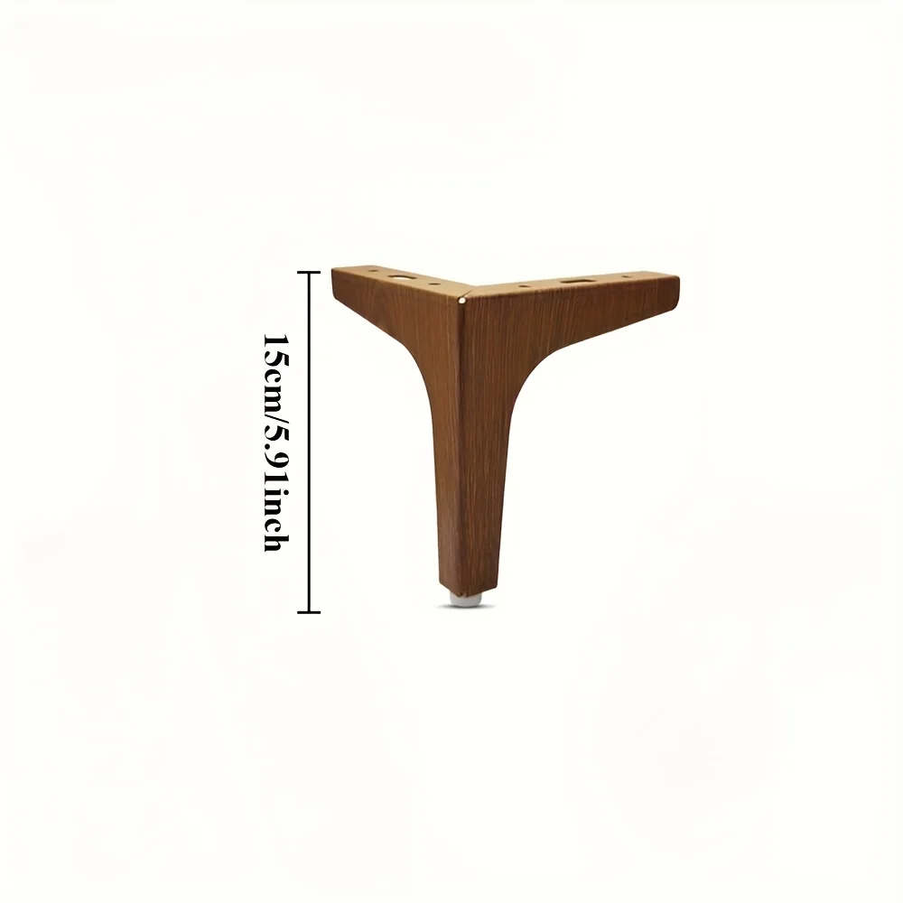 [Rustic Metal Legs] 4pcs Metal Wood Grain Furniture Legs 10/15cm Walnut Color Cabinet Legs Rustic Style Simple Sofa Replacement