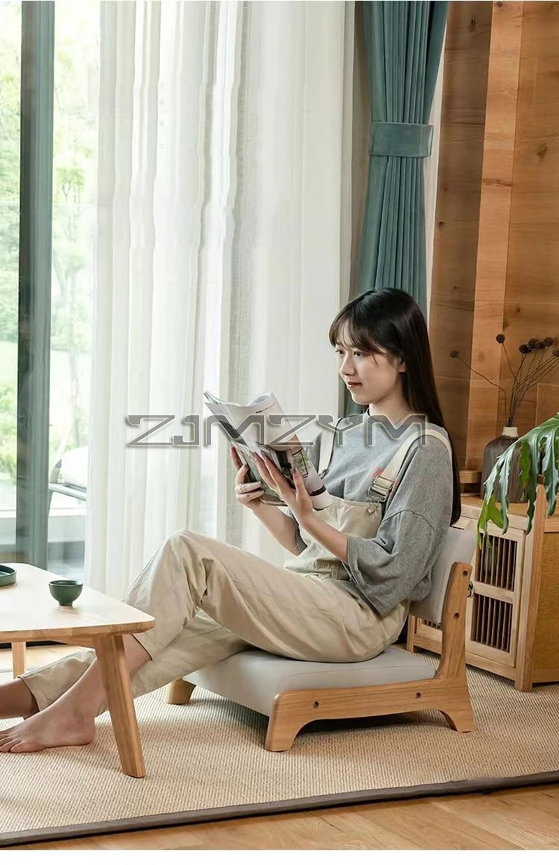 Modern Lazy Sofa Chair Japanese Living Room Furniture Back Floor Nordic Wind Bay Window Wood Low Chair