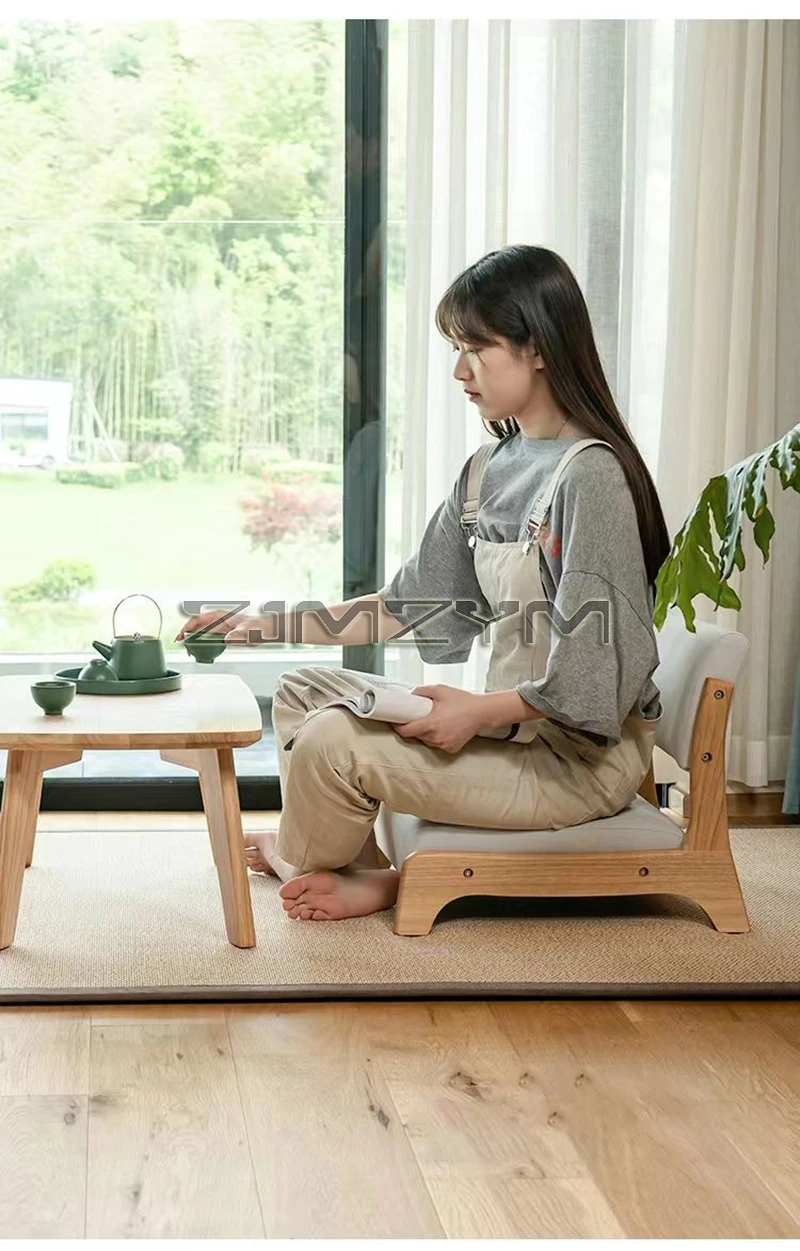 Modern Lazy Sofa Chair Japanese Living Room Furniture Back Floor Nordic Wind Bay Window Wood Low Chair