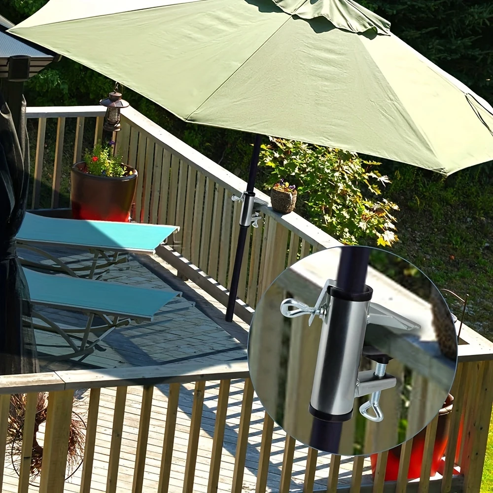 1pcs Outdoor Terrace Umbrella Clip Deck Bench Partner Frame Fixed Clip Railing Boat Pole Fence Wild Dining Table Fixed Fixture