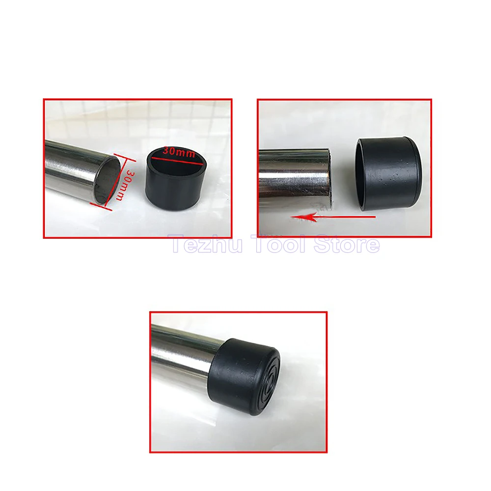 Round Black PVC Soft Rubber Pipe Sleeve Tube Cap Table Chair Foot Pad Protective Cover 6 8 10 12 14 16 19 20 22 25-120mm