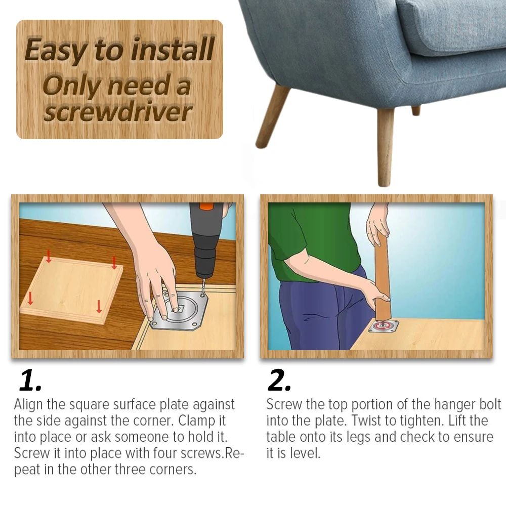 4/8Pcs Wooden Furniture Legs 8/15/20/25cm Oblique/Straight Table Feet Non-slip Chair Feet with Accessory Protective Pad for Sofa