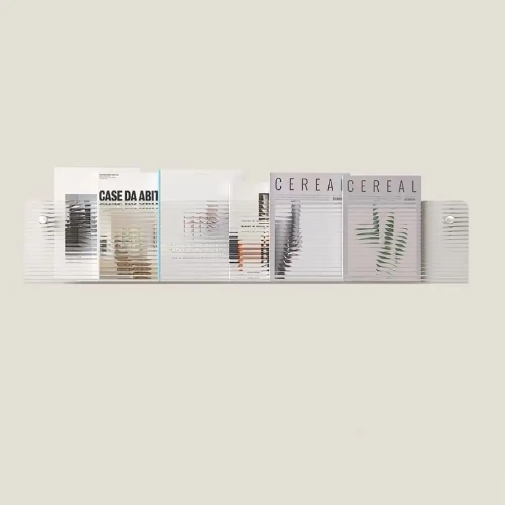 Acrylic Magazine Rack Wall Mount Literature Organizer Floating Bookshelves Italian Brochure Holder Pamphlet Stand Hang Display
