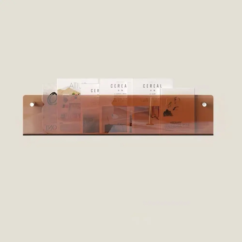 Acrylic Magazine Rack Wall Mount Literature Organizer Floating Bookshelves Italian Brochure Holder Pamphlet Stand Hang Display