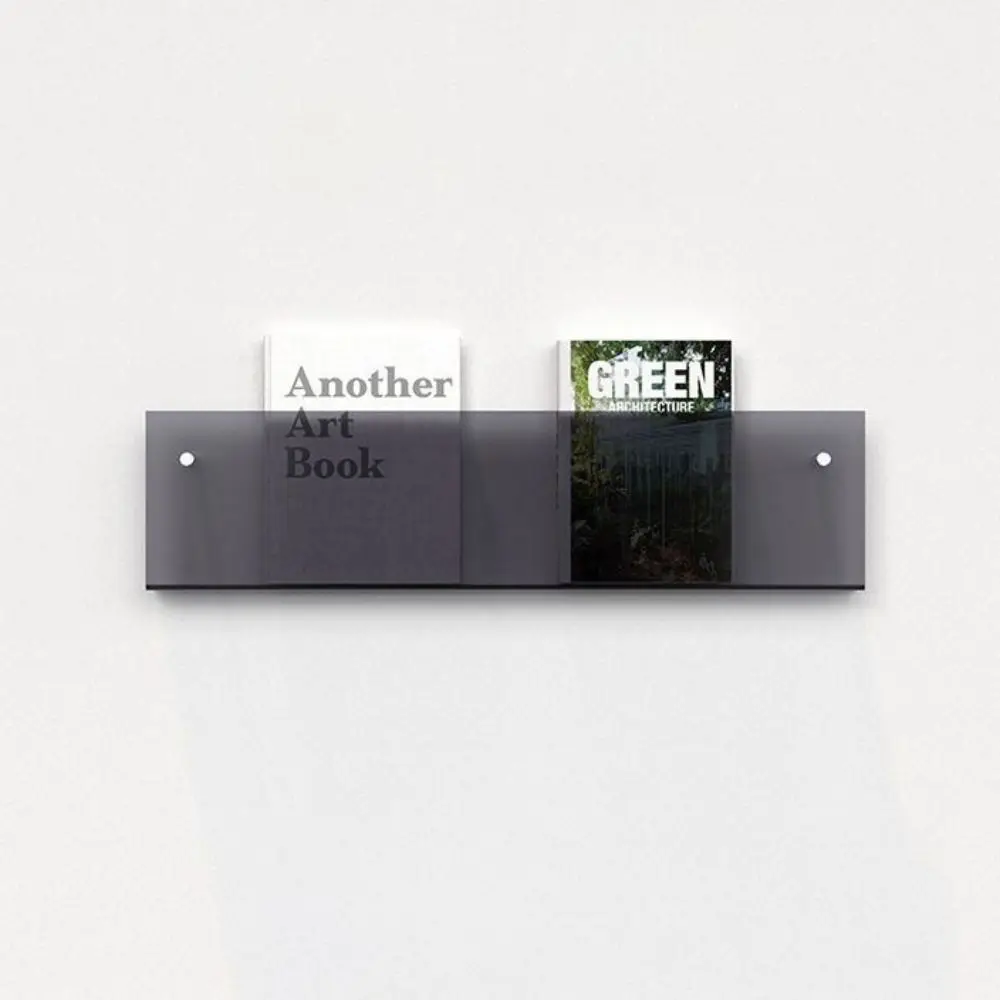 Acrylic Magazine Rack Wall Mount Literature Organizer Floating Bookshelves Italian Brochure Holder Pamphlet Stand Hang Display