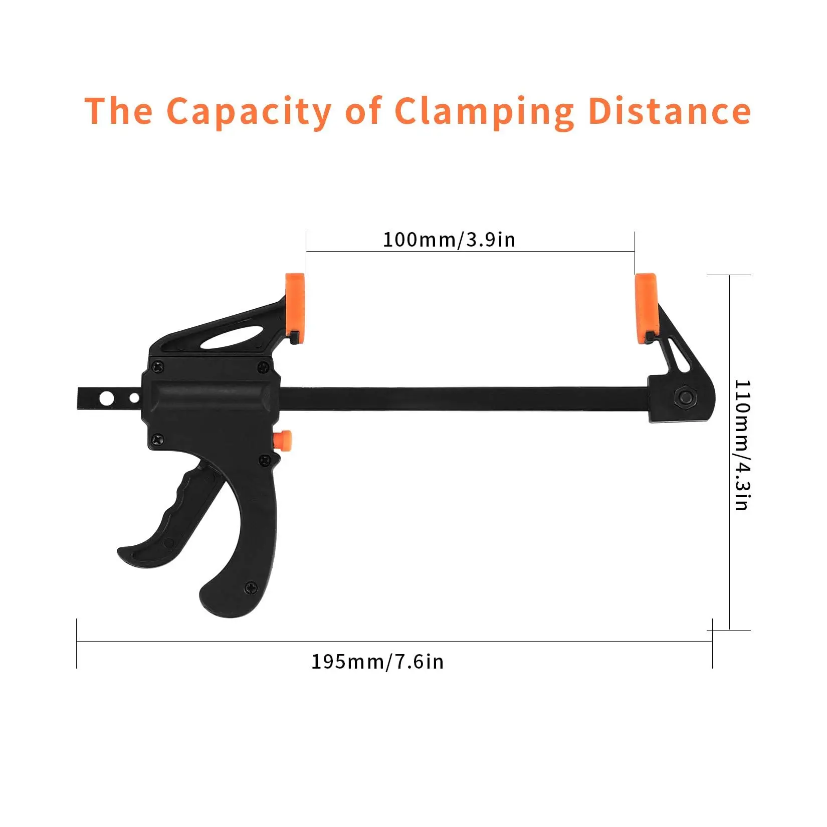5/2pcs Woodworking Clamp F Hard Quick Release Ratchet Speed Squeeze Clip Kit Long Carpenter Set Nylon Gadget Work Bar 4inch
