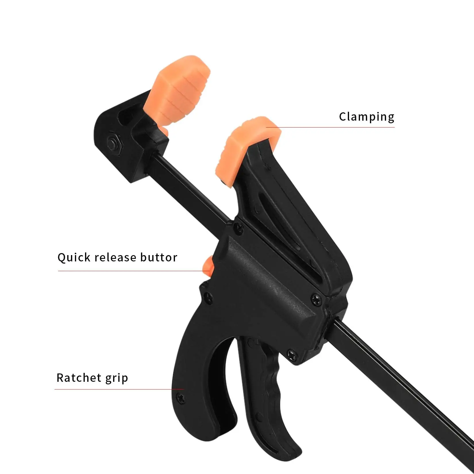5/2pcs Woodworking Clamp F Hard Quick Release Ratchet Speed Squeeze Clip Kit Long Carpenter Set Nylon Gadget Work Bar 4inch