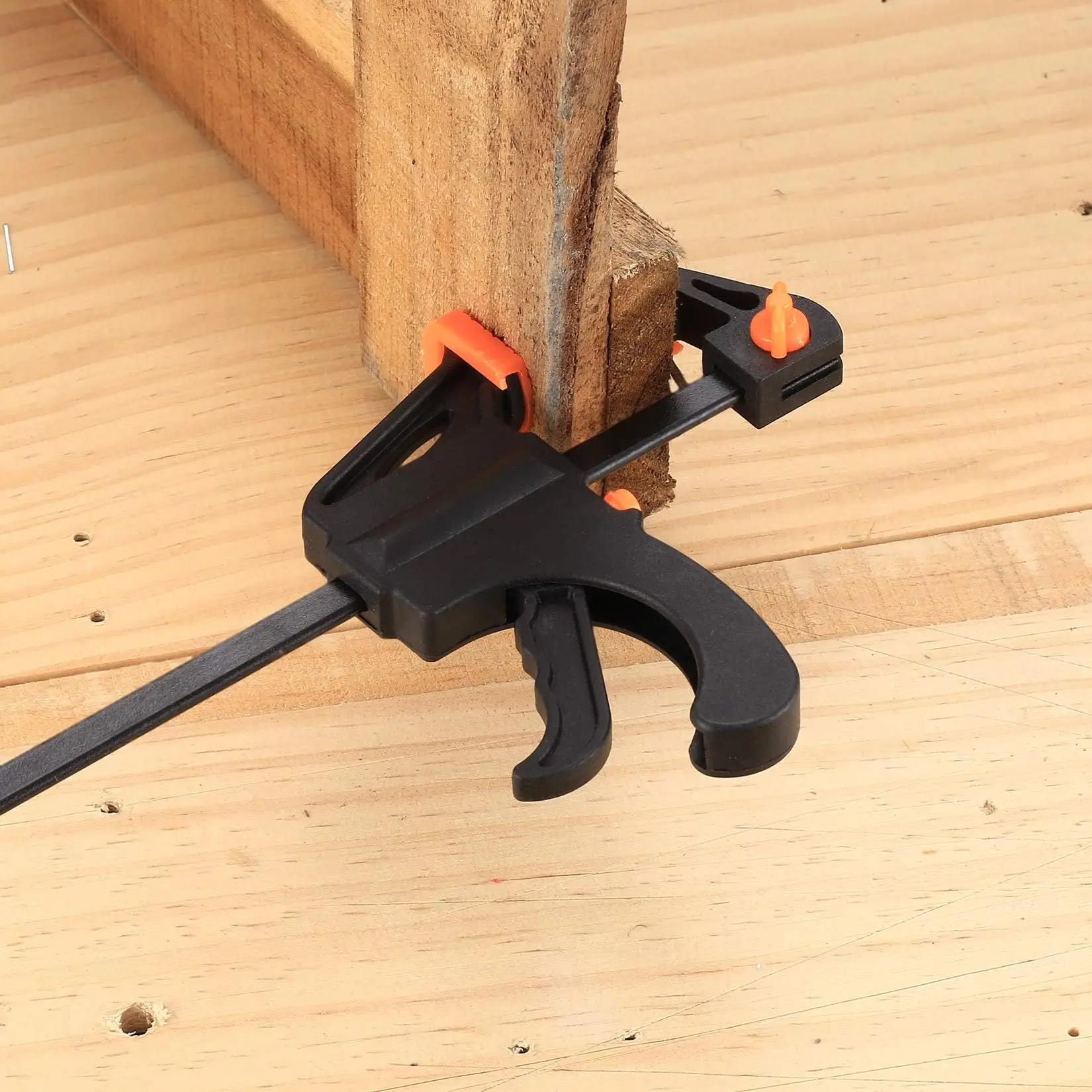 5/2pcs Woodworking Clamp F Hard Quick Release Ratchet Speed Squeeze Clip Kit Long Carpenter Set Nylon Gadget Work Bar 4inch