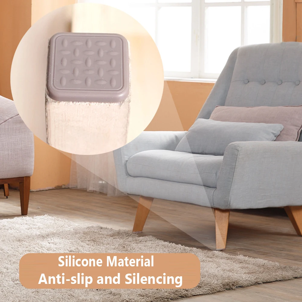 8PCS Home Self-Adhesive Table Leg Caps Furniture Leg Pad Sofa Chair Feet Cover Floor Protector