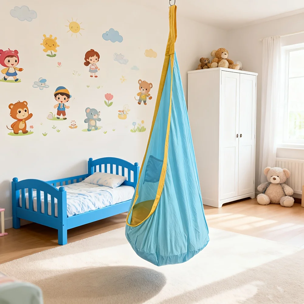 Heavy Duty Hammock Chair, Portable Indoor/outdoor Swing with Inflatable Pillow and Pocket - Ideal Choice for Camping and Balcony