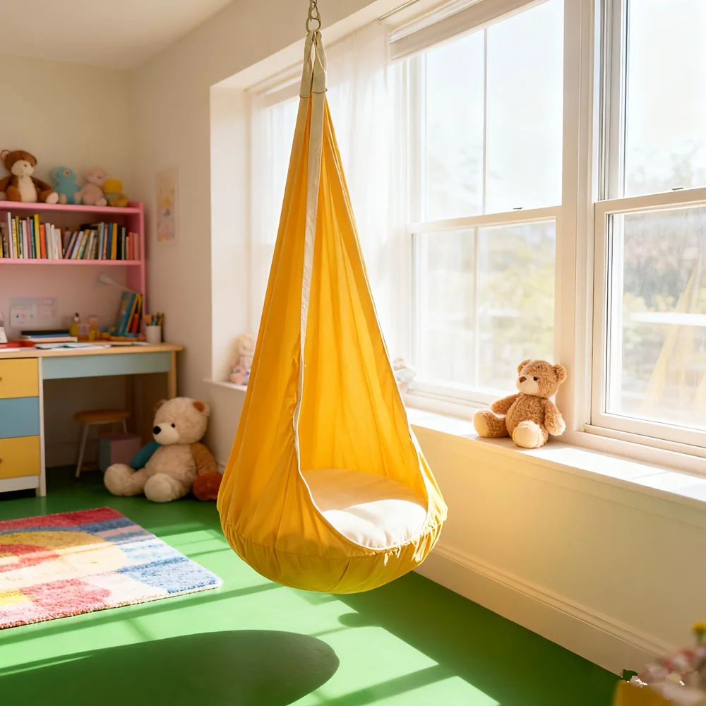 Heavy Duty Hammock Chair, Portable Indoor/outdoor Swing with Inflatable Pillow and Pocket - Ideal Choice for Camping and Balcony