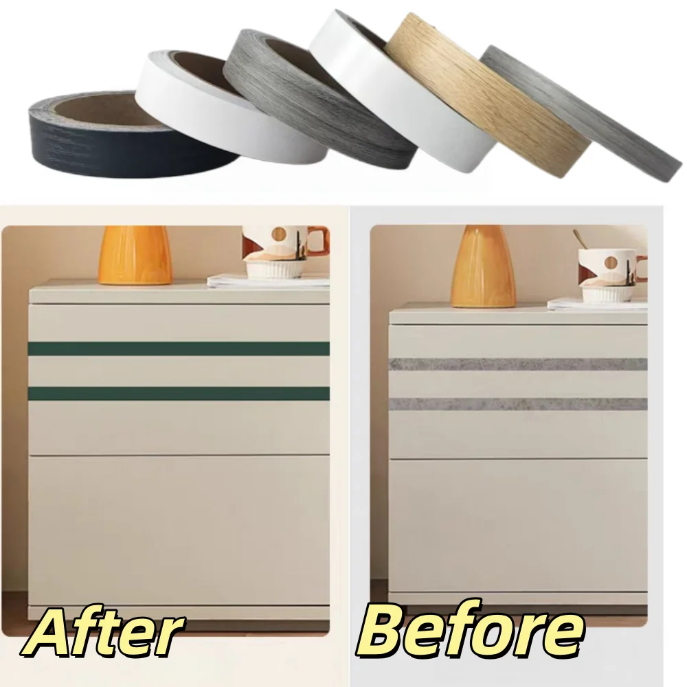 1PC 10mx2cm Preglued Edging PVC Edge Banding for Wood Kitchen Wardrobe Furniture Table Desk Board Edgeband Edger Glossy